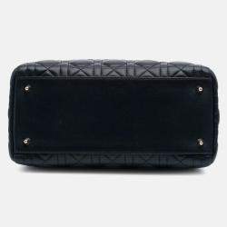 Dior Navy Blue Limited Edition Medium Lambskin Cannage Lady Dior
