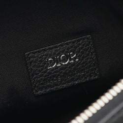Dior Black Kim Jones Grained Calfskin Saddle Bag