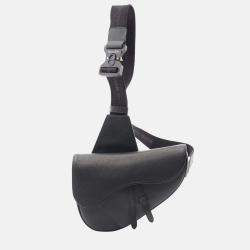 Dior Black Kim Jones Grained Calfskin Saddle Bag