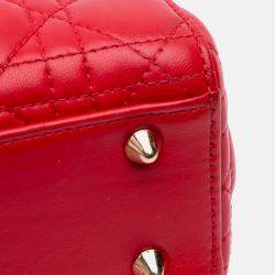 Dior Red Small Lambskin Cannage My ABCDior Lady Dior