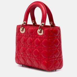 Dior Red Small Lambskin Cannage My ABCDior Lady Dior