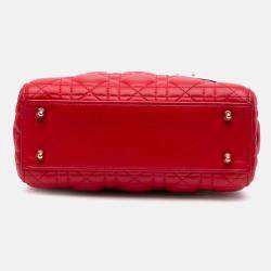 Dior Red Small Lambskin Cannage My ABCDior Lady Dior