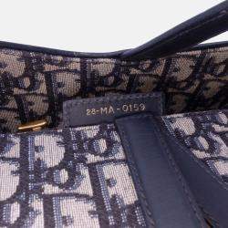 Dior Navy Blue Oblique Canvas Saddle Bag