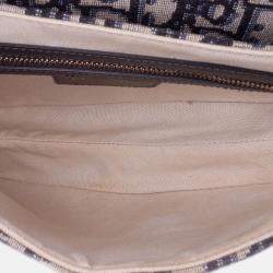Dior Navy Blue Oblique Canvas Saddle Bag