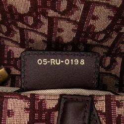 Dior Burgundy Oblique Canvas Saddle Bag