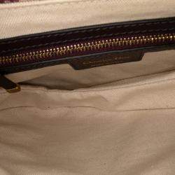 Dior Burgundy Oblique Canvas Saddle Bag
