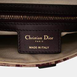 Dior Burgundy Oblique Canvas Saddle Bag