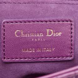 Dior Purple Cannage Leather Small Lady Dior My ABCDior Bag