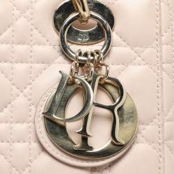 Dior Beige Cannage Leather Small Lady Dior My ABCDior Tote