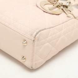 Dior Beige Cannage Leather Small Lady Dior My ABCDior Tote