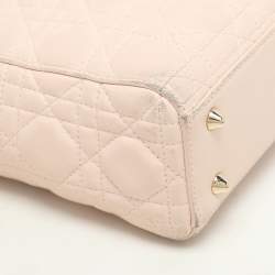 Dior Beige Cannage Leather Small Lady Dior My ABCDior Tote