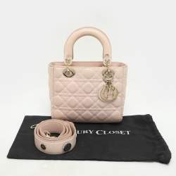 Dior Beige Cannage Leather Small Lady Dior My ABCDior Tote