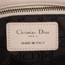 Dior Beige Cannage Leather Small Lady Dior My ABCDior Tote