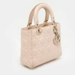 Dior Beige Cannage Leather Small Lady Dior My ABCDior Tote