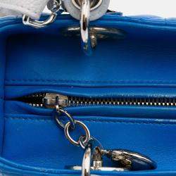 Dior Blue Medium Lambskin Cannage Lady Dior