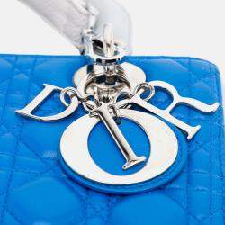 Dior Blue Medium Lambskin Cannage Lady Dior