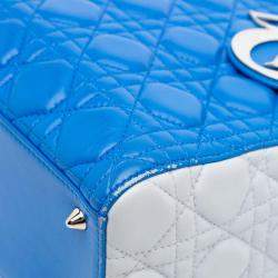 Dior Blue Medium Lambskin Cannage Lady Dior