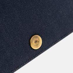 Dior Navy Blue Studded Denim Diorama Wallet on Chain