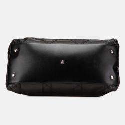 Dior Black Large Lambskin Cannage Polochon Granville Satchel