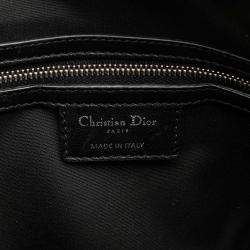 Dior Black Large Lambskin Cannage Polochon Granville Satchel