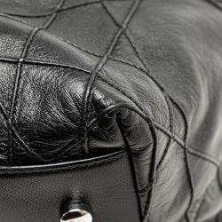 Dior Black Large Lambskin Cannage Polochon Granville Satchel