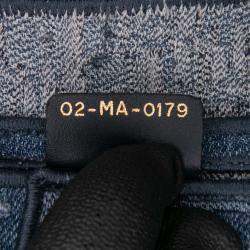 Dior Blue Oblique Embroidered Denim Saddle Bag