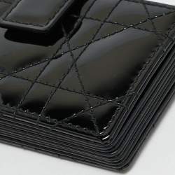  Dior Black Cannage Patent Leather Lady Dior 5 Gusset Card Case 