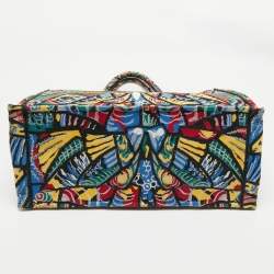 Dior Multicolor Butterfly Embroidered Canvas Large Book Tote