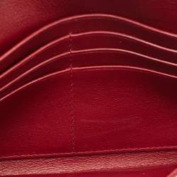 Dior Red Cannage Patent Leather Rendezvous Wallet on Chain
