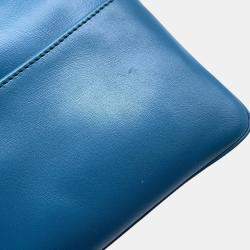 Dior Blue Leather Double Chain shoulder Bag