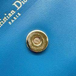 Dior Blue Leather Double Chain shoulder Bag