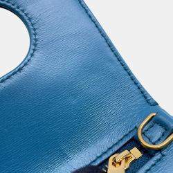 Dior Blue Leather Double Chain shoulder Bag