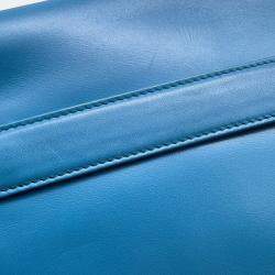 Dior Blue Leather Double Chain shoulder Bag