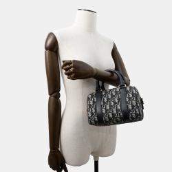 Dior Oblique Dior Groove 20 Small Navy Jacquard and Calf Leather Bag