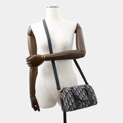 Dior Oblique Dior Groove 20 Small Navy Jacquard and Calf Leather Bag