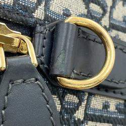 Dior Oblique Dior Groove 20 Small Navy Jacquard and Calf Leather Bag