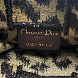 Dior Book Tote 2Way Shoulder Bag Beige/Black Canvas Size Mini