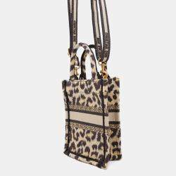 Dior Book Tote 2Way Shoulder Bag Beige/Black Canvas Size Mini