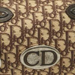 Pre Owned Dior Brown/Beige Oblique Canvas and Leather East/West Boston Bag