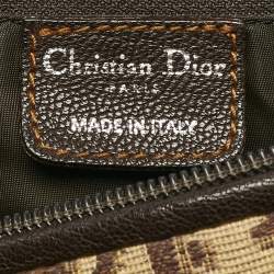 Pre Owned Dior Brown/Beige Oblique Canvas and Leather East/West Boston Bag