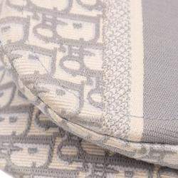 Dior Grey Oblique Embroidered Canvas Saddle Bag