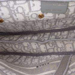 Dior Grey Oblique Embroidered Canvas Saddle Bag