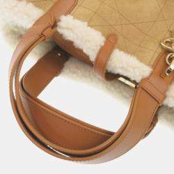Christian Dior Toujours Macrocannage Mouton/Leather Brown Handbag
