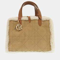 Christian Dior Toujours Macrocannage Mouton/Leather Brown Handbag