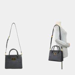Dior St Honore Black Leather Shoulder Bag