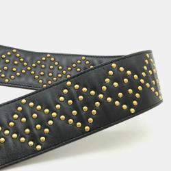 Christian Dior Lady Dior Cannage Black Leather Handbag with Studs