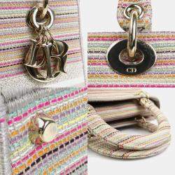 Christian Dior Handbag Shoulder Bag Lady Delight Canvas Multicolor Gold
