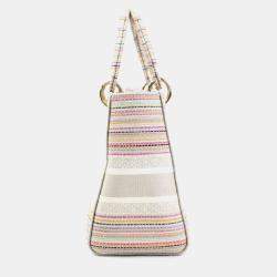 Christian Dior Handbag Shoulder Bag Lady Delight Canvas Multicolor Gold