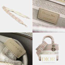 Christian Dior Handbag Shoulder Bag Lady Delight Canvas Multicolor Gold