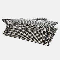 Christian Dior Book Tote Medium Houndstooth Black/White Canvas Handbag